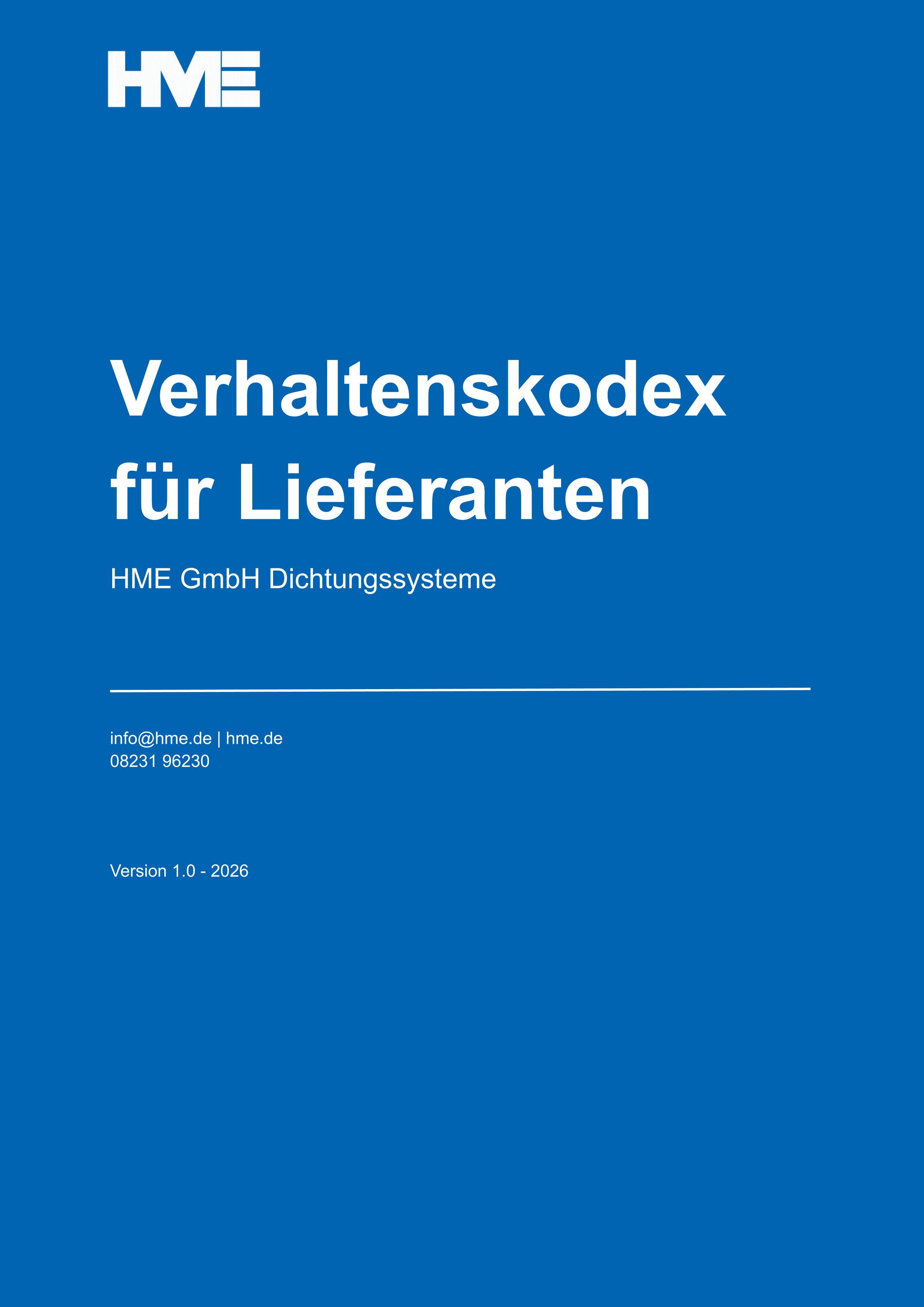 Verhaltenskodex für Lieferanten – HME GmbH Dichtungssysteme